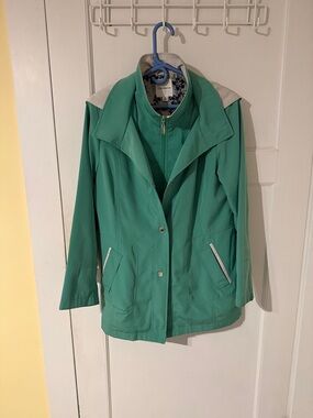 croft & barrow  Green Lightweight Trench Coat
